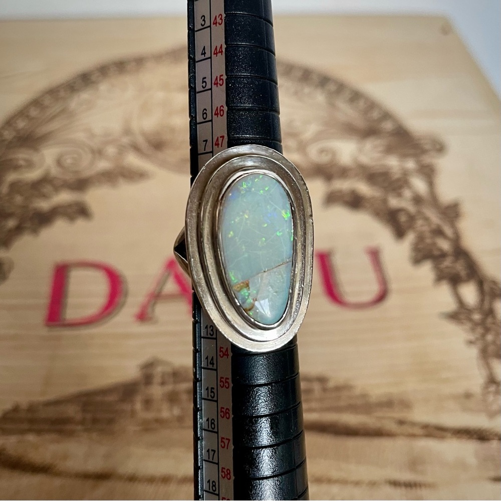 Vintage Sterling Silver 925 Solid Opal Statement … - image 2